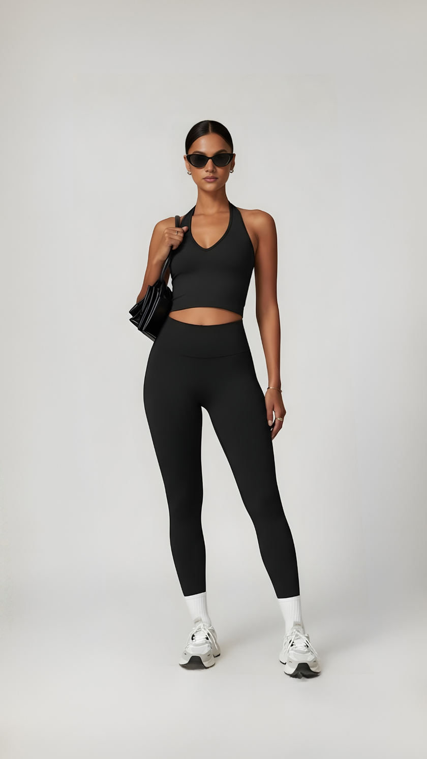 Seamless High-Waist Leggings - Black - AIRE