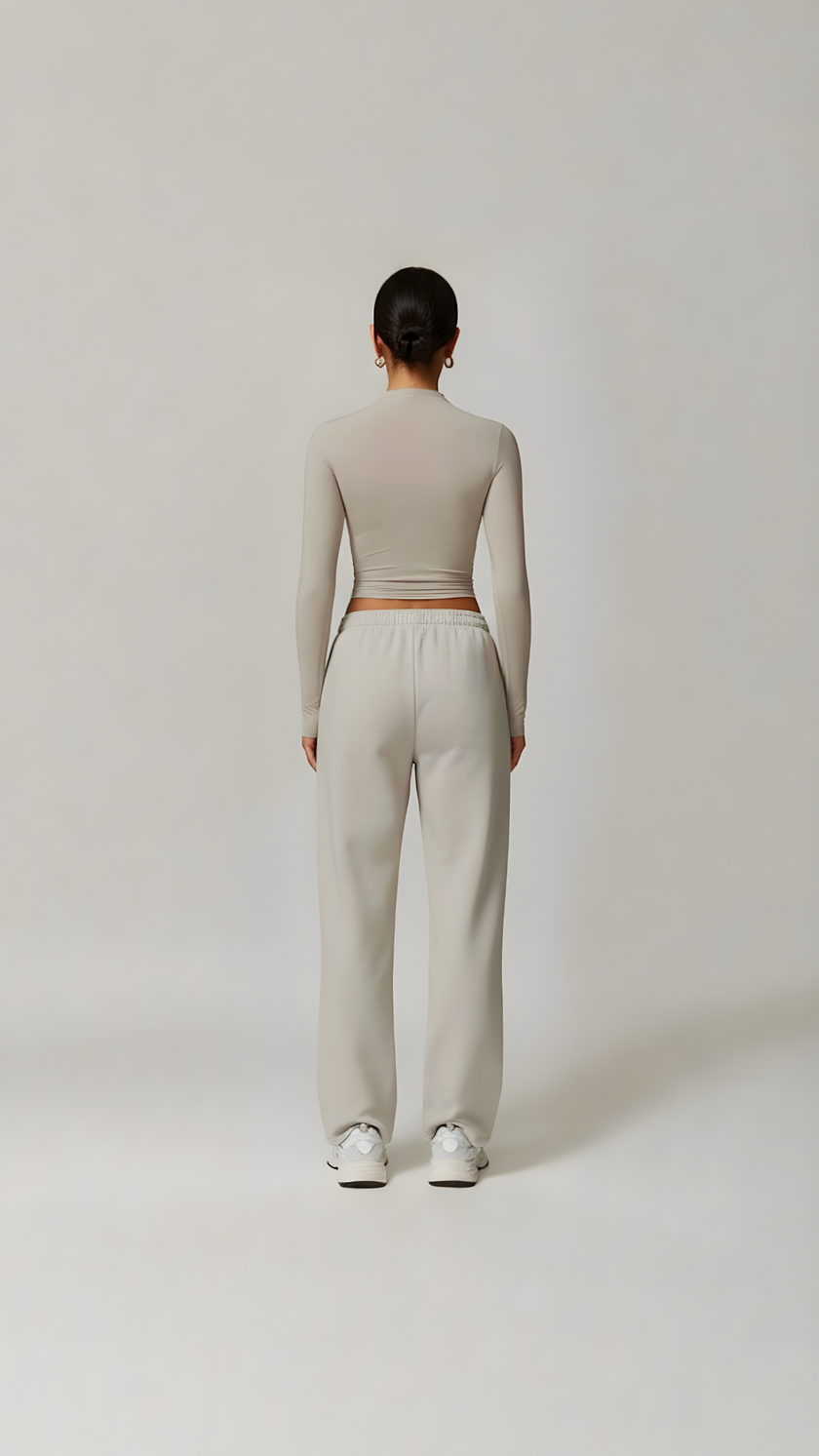 Lounge Long Sleeve Top - Beige - AIRE