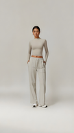 Lounge Long Sleeve Top - Beige - AIRE