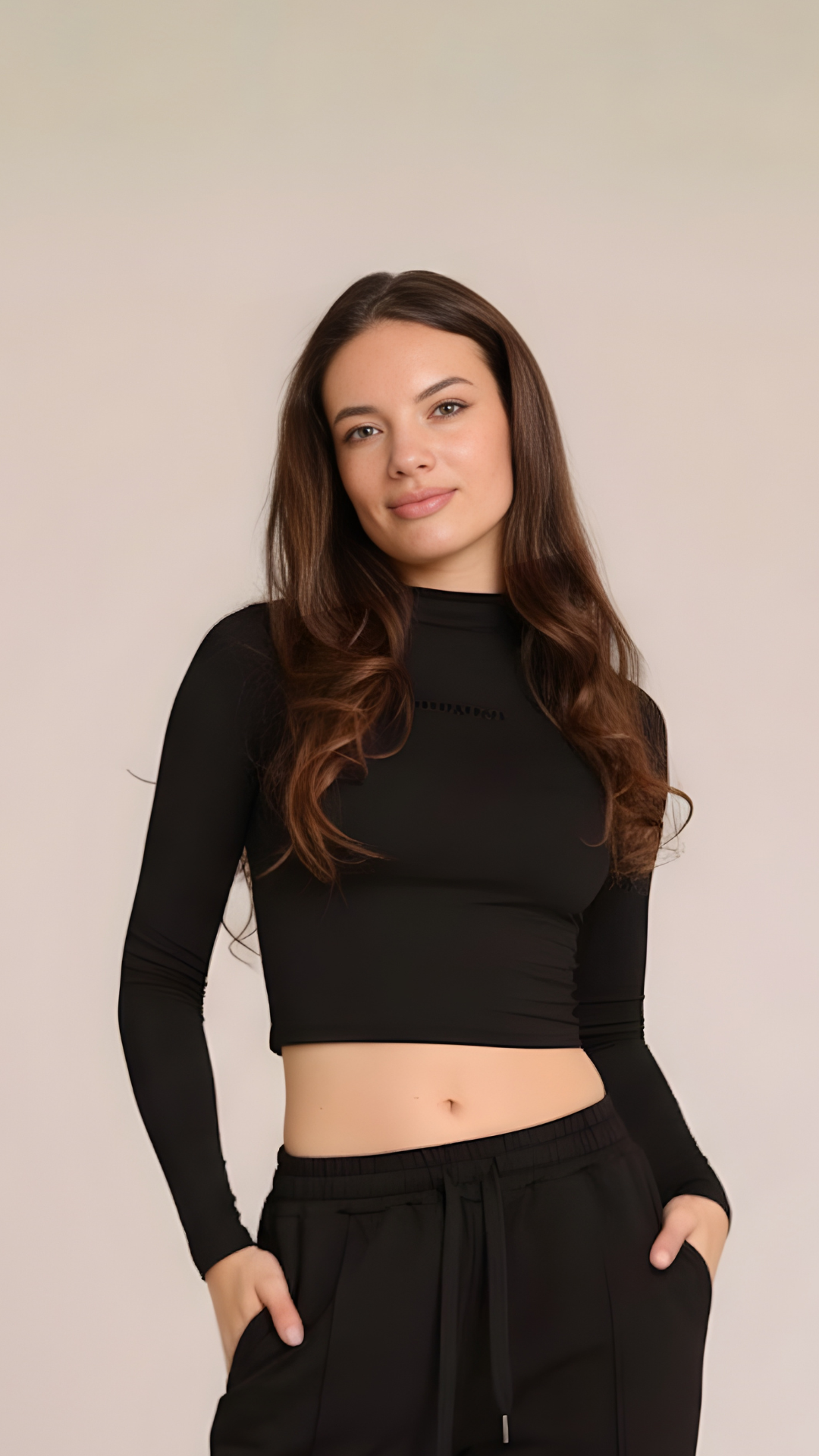 Lounge Long Sleeve Top - Black - AIRE