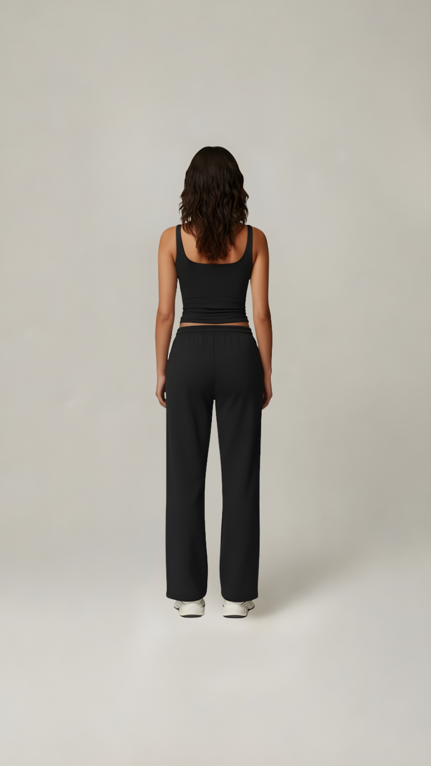 Lounge Vest Top - Black - AIRE