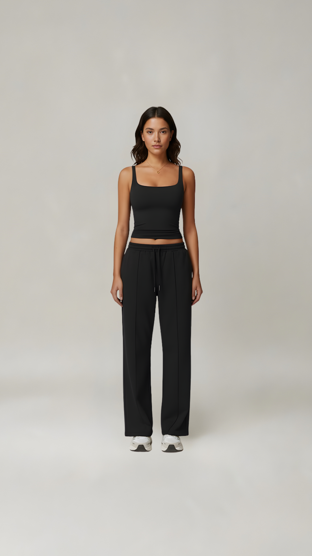 Lounge Vest Top - Black - AIRE