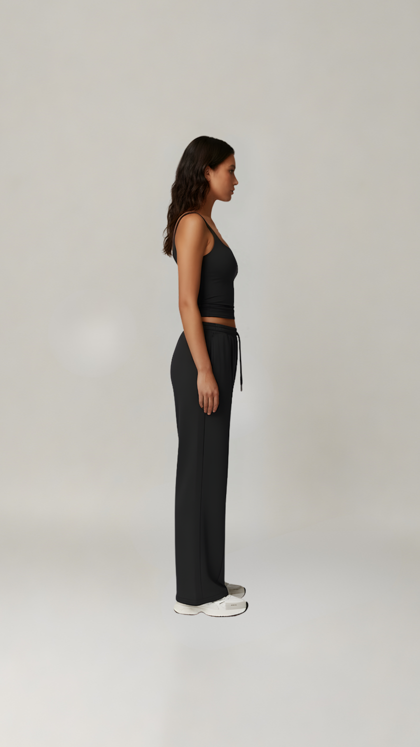 Lounge Vest Top - Black - AIRE