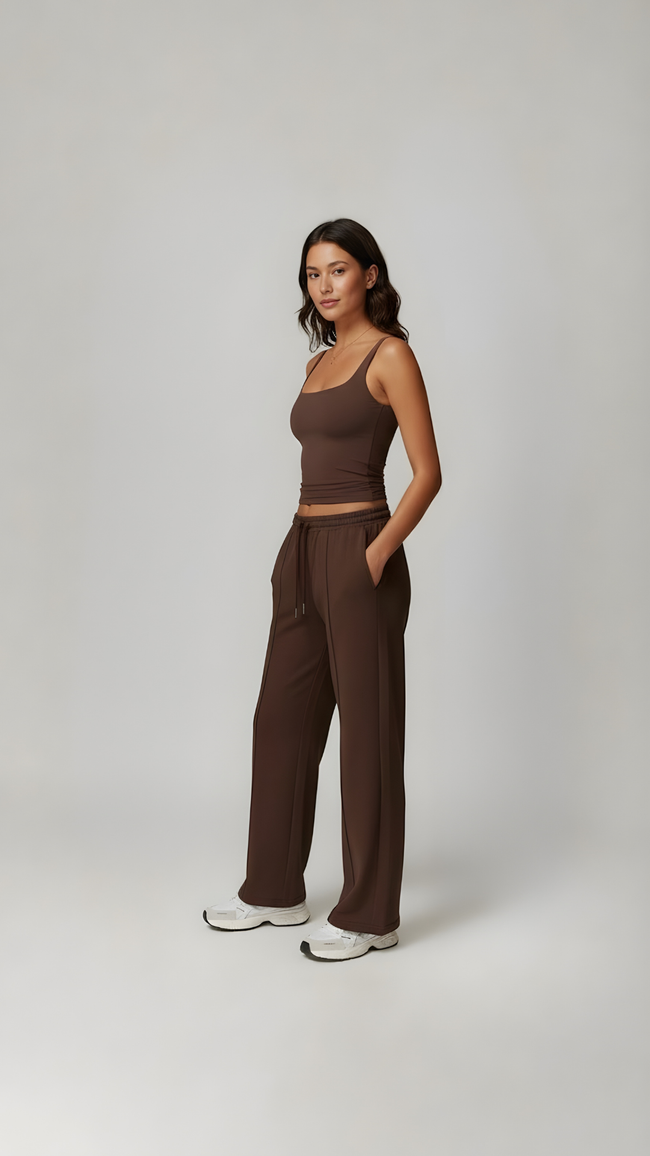 Lounge Vest Top - Brown - AIRE