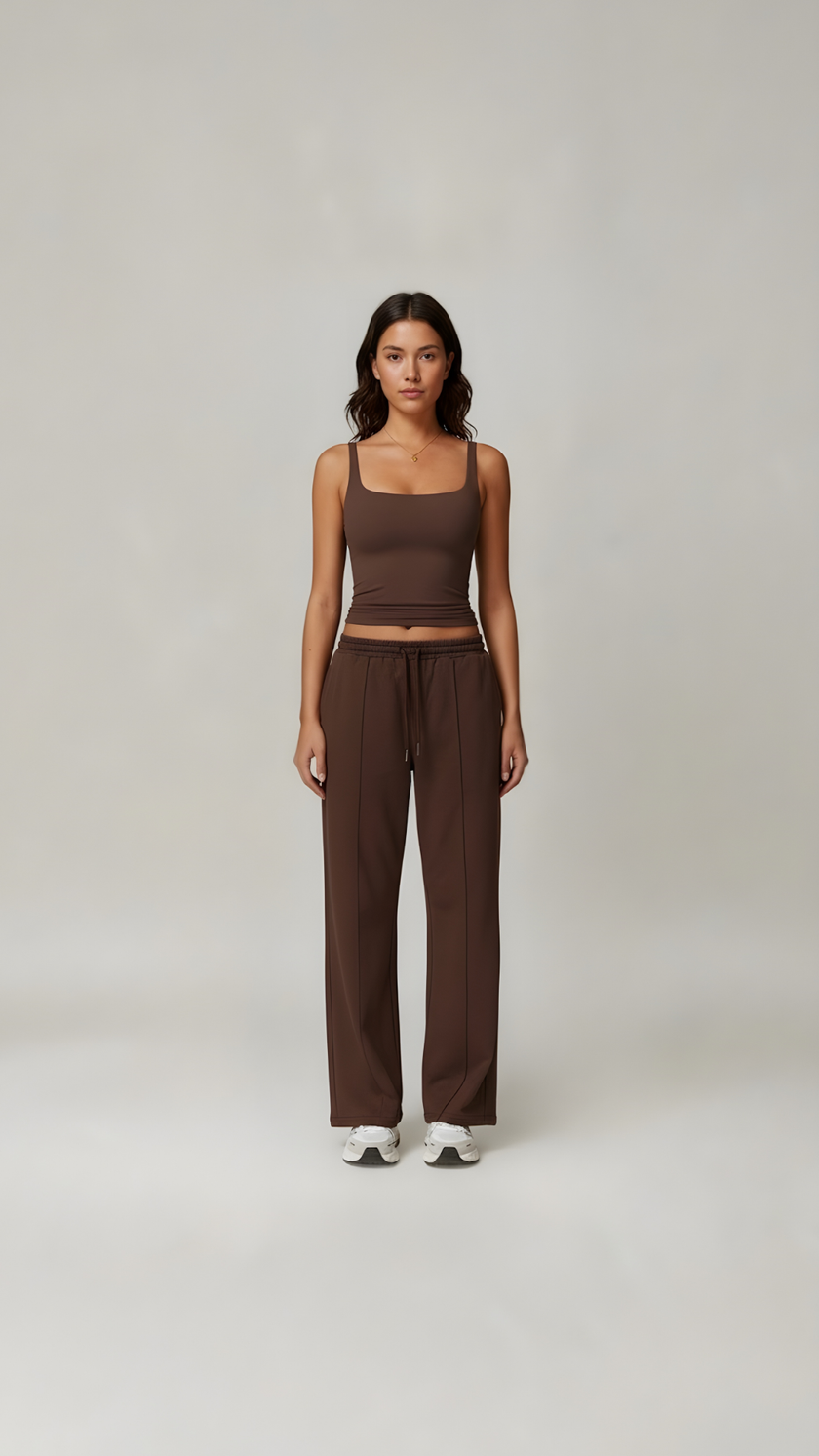 Lounge Vest Top - Brown - AIRE