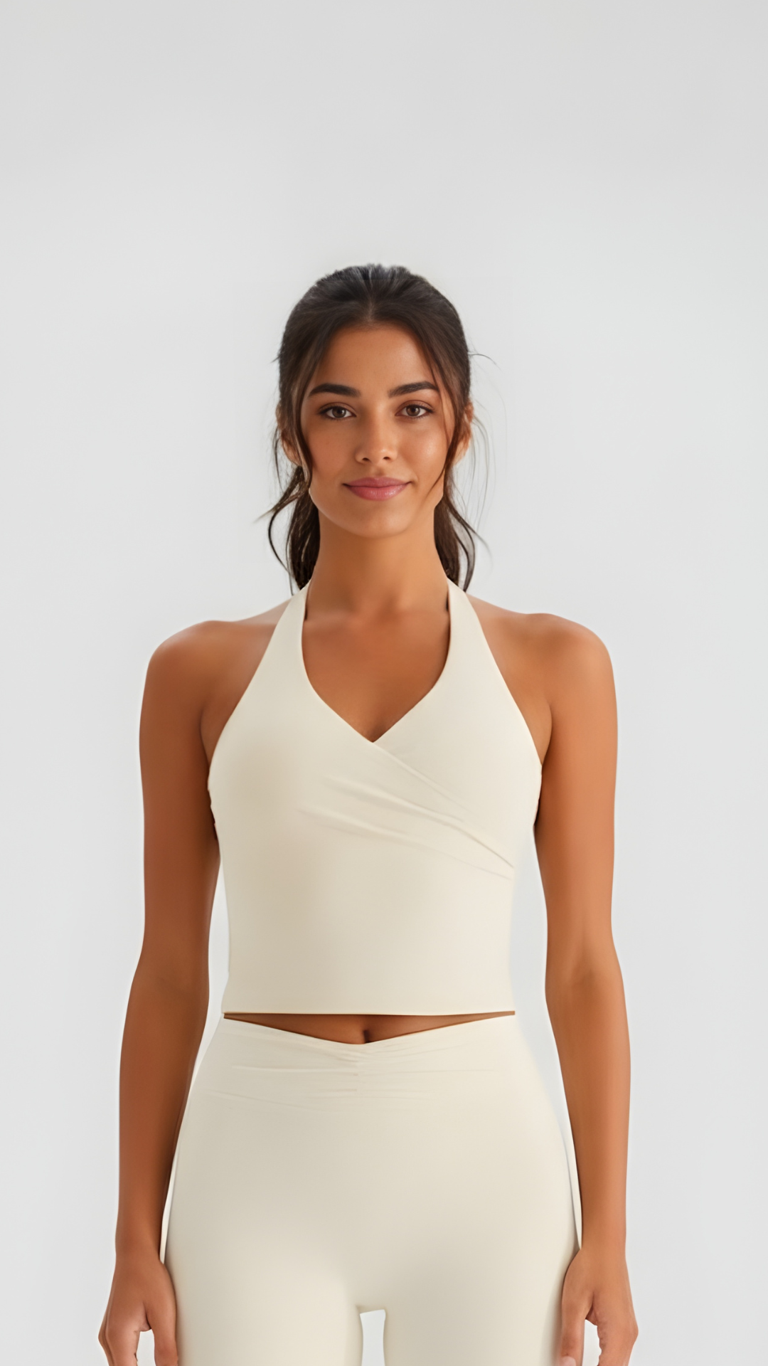 Pilates Wrap Top - Beige - AIRE