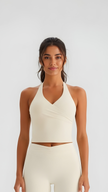 Pilates Wrap Top - Beige - AIRE