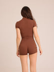 Sculpt Romper - Brown - AIRE