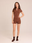 Sculpt Romper - Brown - AIRE