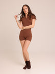 Sculpt Romper - Brown - AIRE