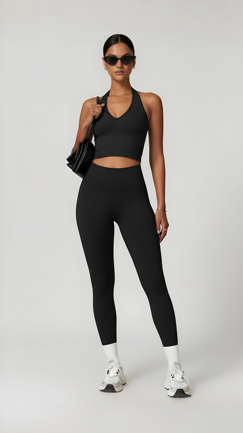 Seamless High-Waist Leggings - Black - AIRE