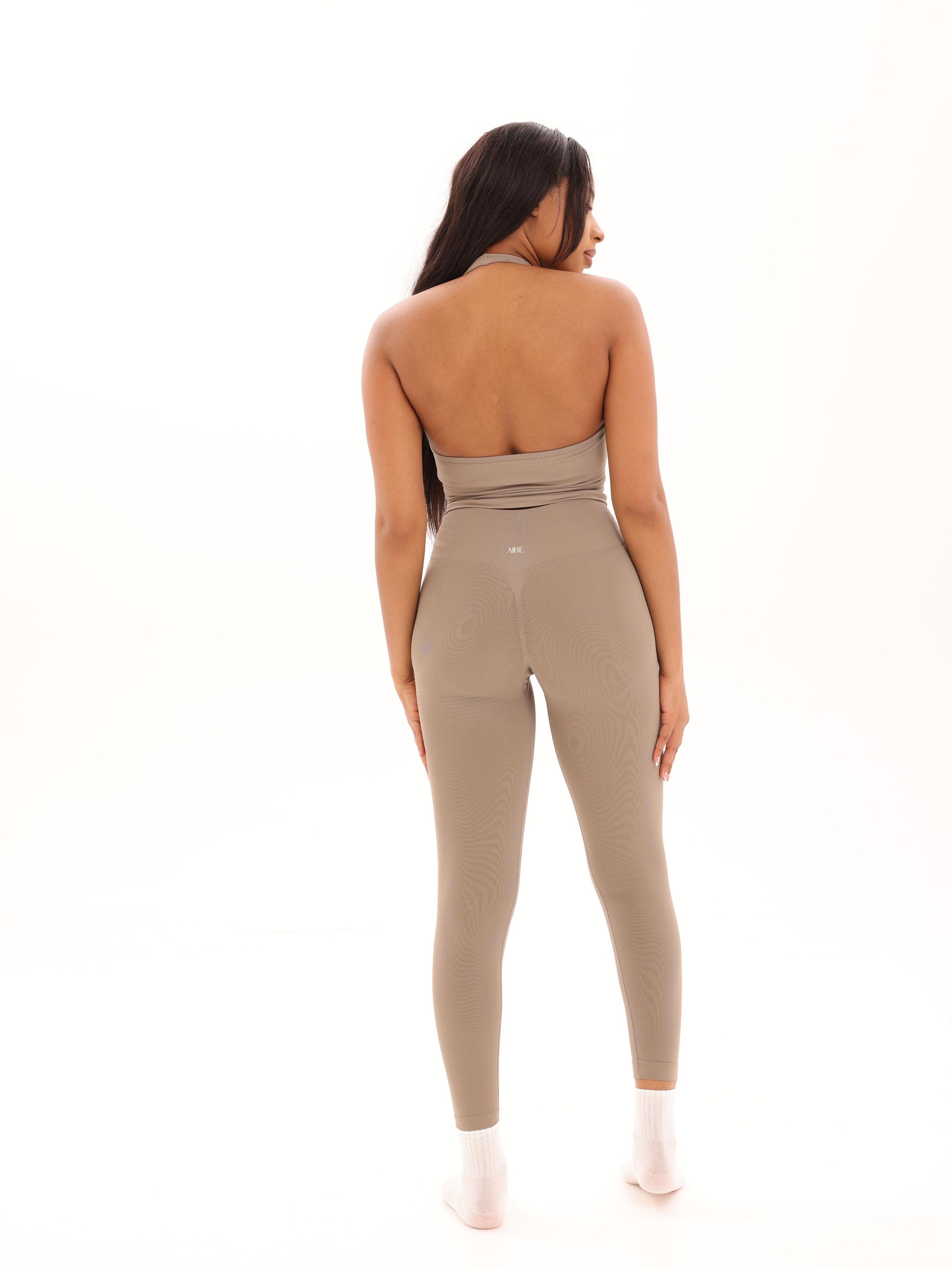 Seamless High-Waist Leggings - Beige - AIRE