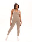 Seamless High-Waist Leggings - Beige - AIRE