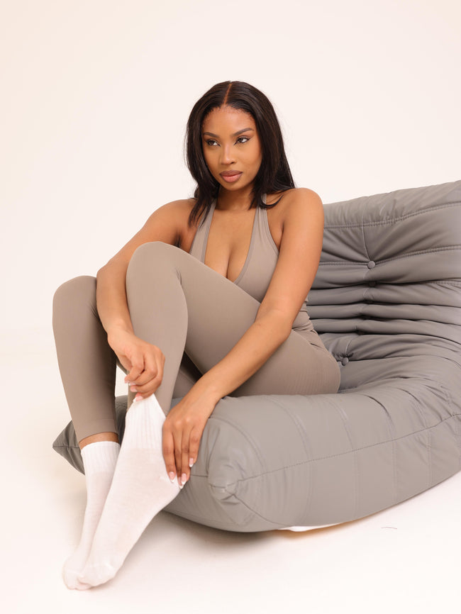 Seamless High-Waist Leggings - Beige - AIRE