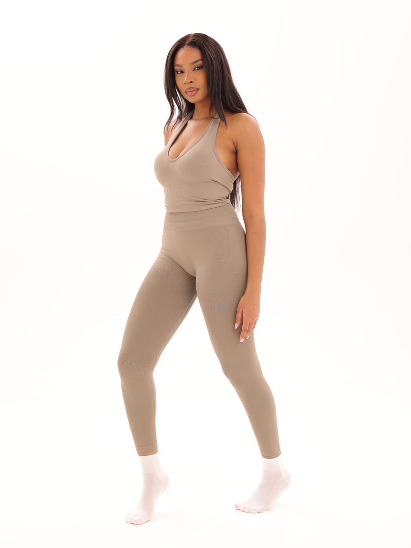 Seamless High-Waist Leggings - Beige - AIRE
