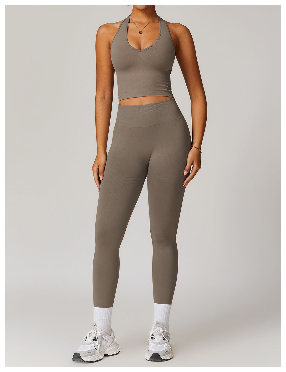 Seamless High-Waist Leggings - Beige - AIRE