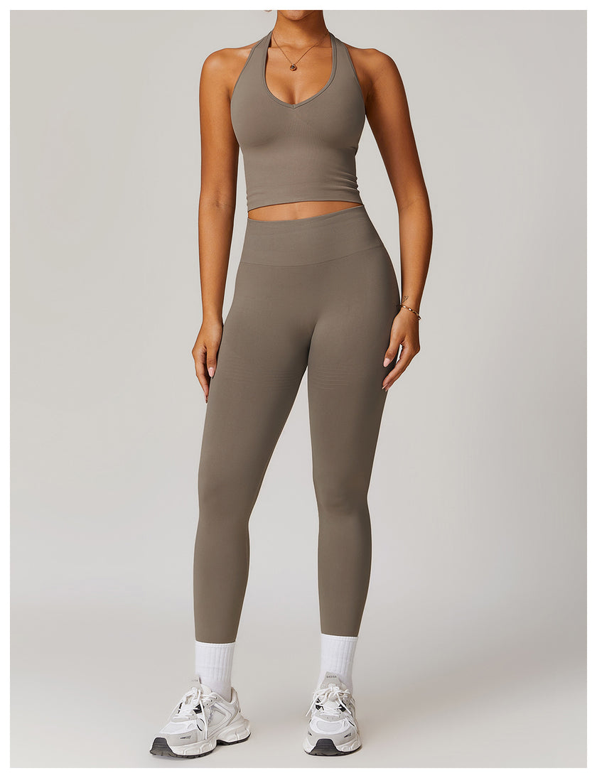 Seamless High-Waist Leggings - Beige - AIRE